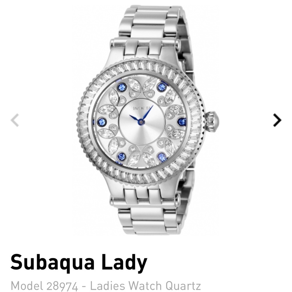 Invicta Subaqua Lady Silver Watch with Blue Accents